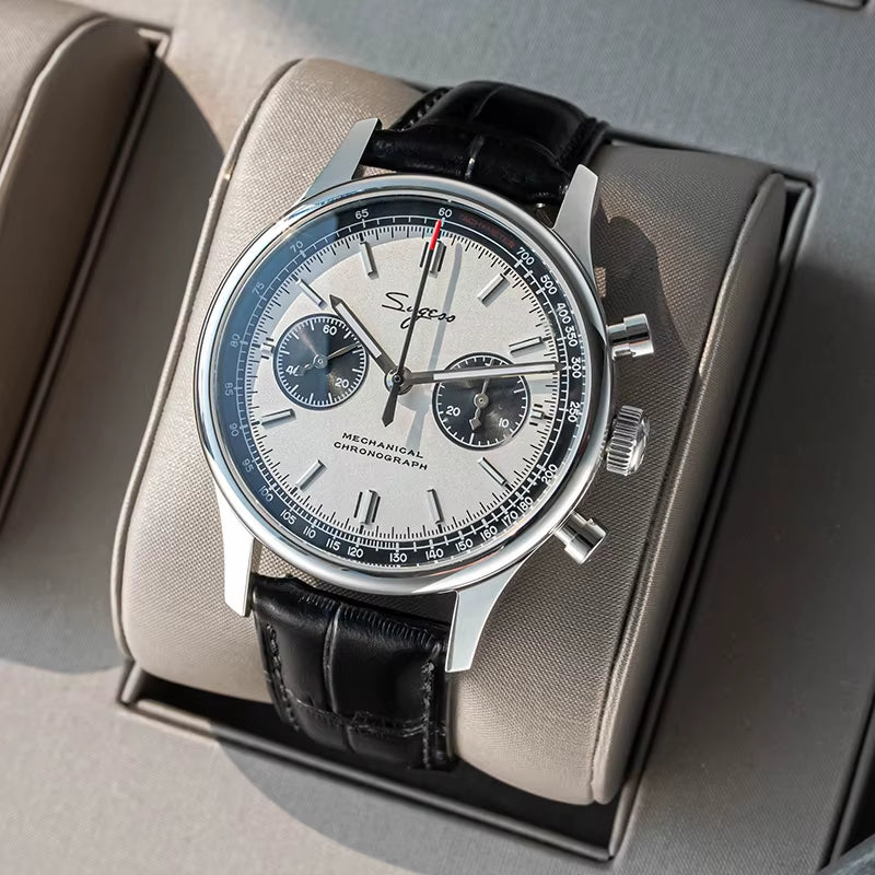40Mm Men Army Watch 1963 Pilot Mechanical Panda Wristwatch Sapphire Air Force Watches Chronograph Official St1901Movement
