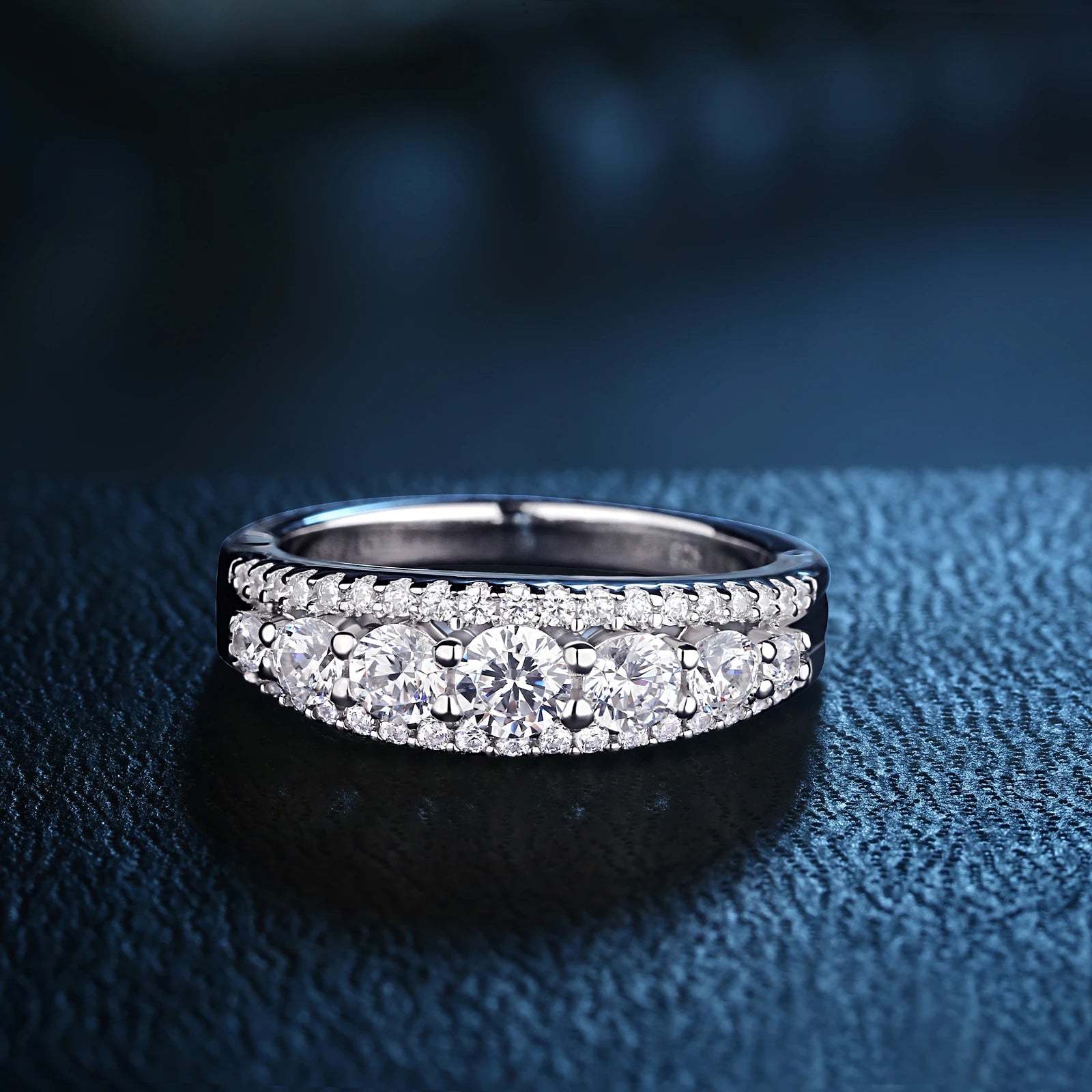 925 Sterling Silver Eternity Ring Wedding Band for Women 1.1Ct round White AAAAA Cz Size 4-13