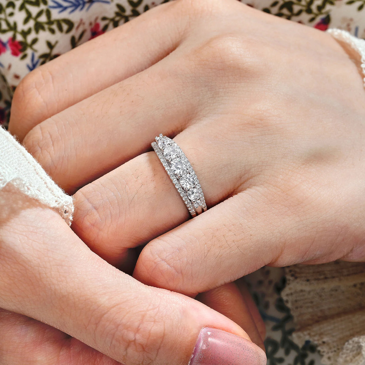 925 Sterling Silver Eternity Ring Wedding Band for Women 1.1Ct round White AAAAA Cz Size 4-13