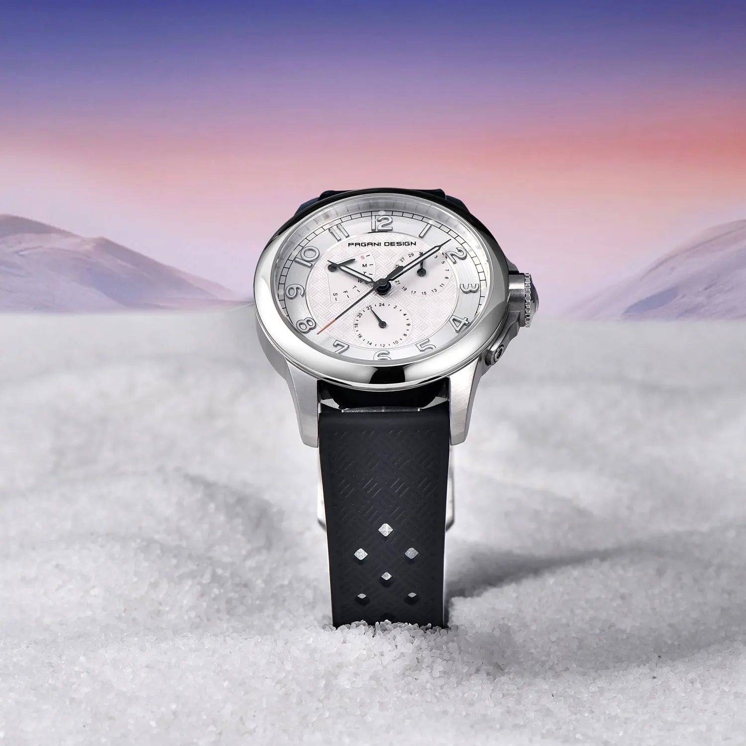 Man Watch 40Mm Japan TMI VH88 Movt Sapphire Crystal Calendar 24 Hours 100M Waterproof Quartz Wristwatch Reloj Homb