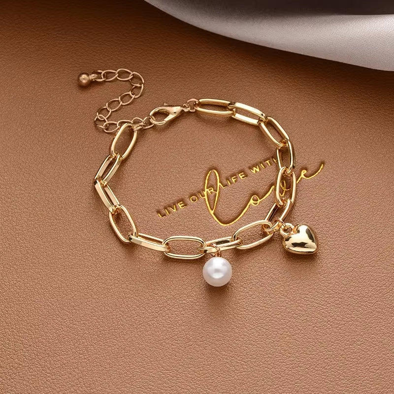 New Korean Fashion Elegant Inlaid Rhinestone Bracelets Yellow Flower Charm Bracelet for Women Gold Color Luxury Jewelry Gifts