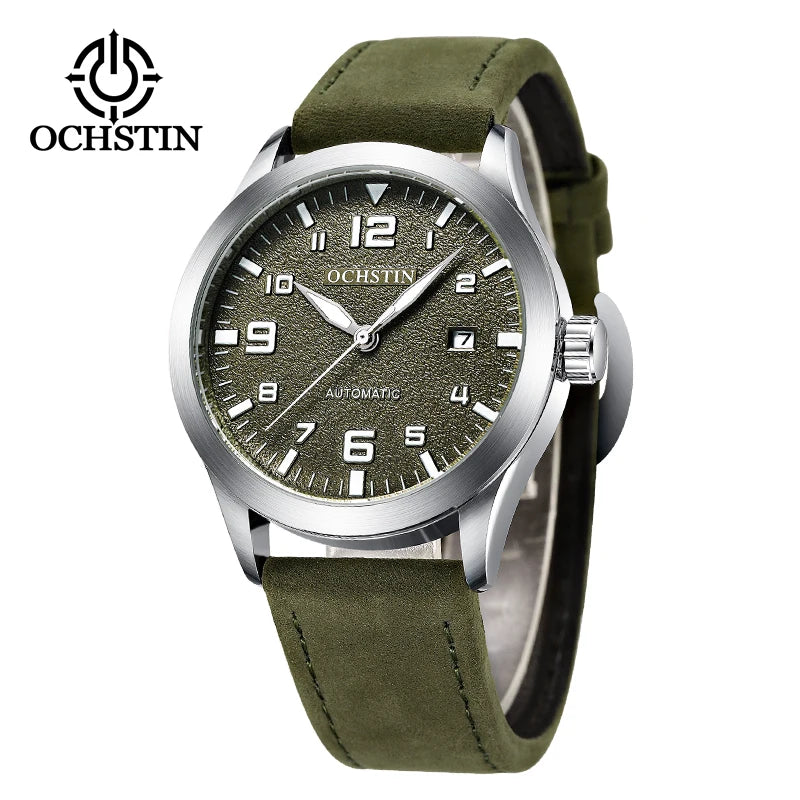 Man Mechanical Pilot Wrist Watches Luxury Self Wind Leather Mechanic Male Clock Auto Date Relogio Masculino Gift for Men