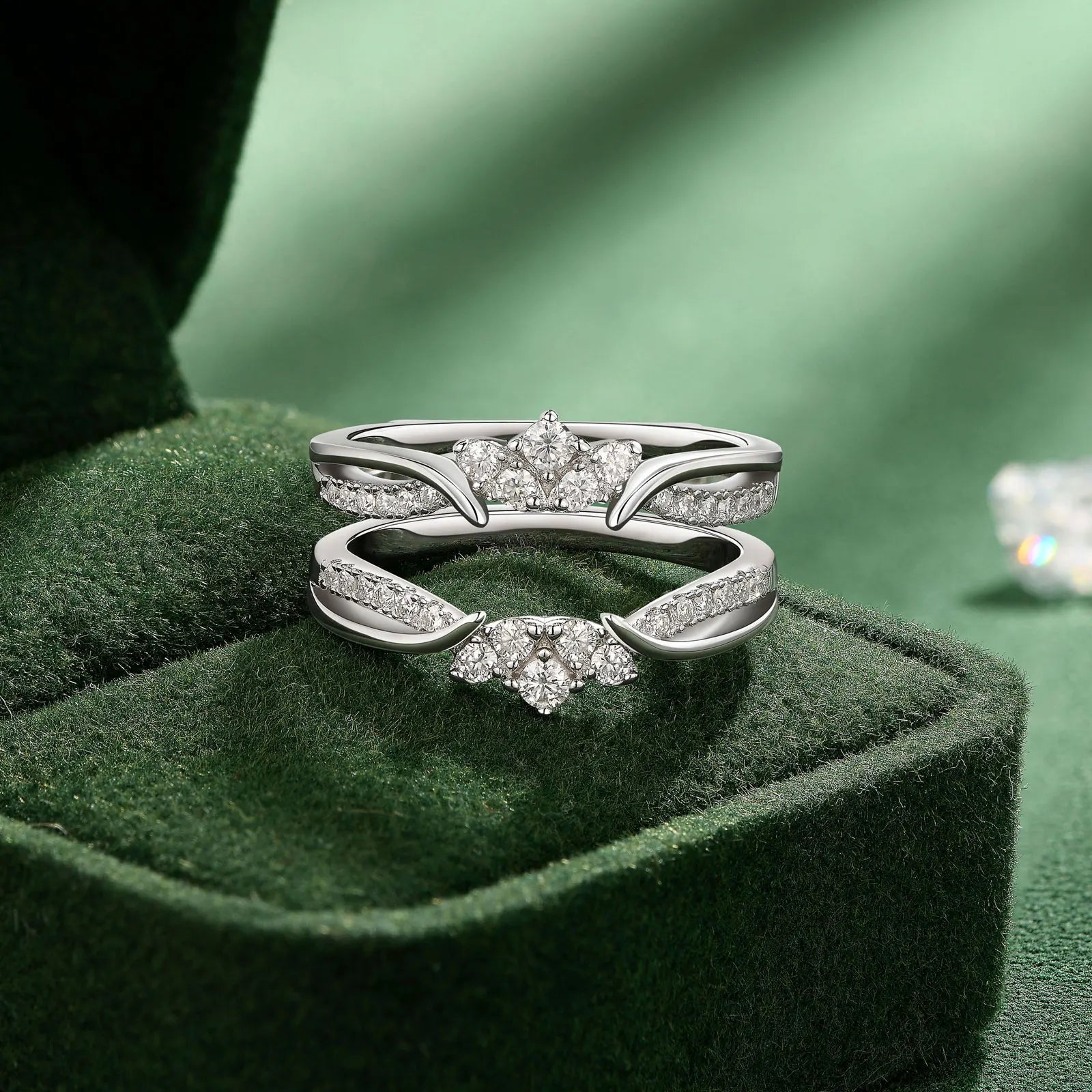 Elegant 925 Sterling Silver Moissanite Wedding Ring Enhancers for Women Adjustable Crown Engagement Quality Jewelry