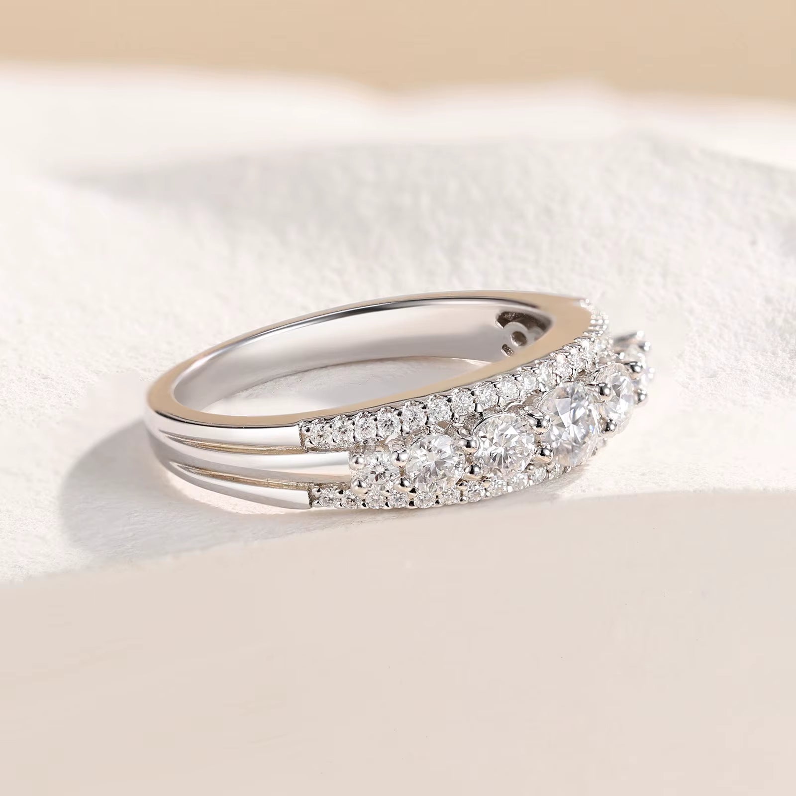 Luxury Moissanite Wedding Rings for Women Original 925 Sterling Silver Eternity Band Brilliant Engagement Ring Jewelry