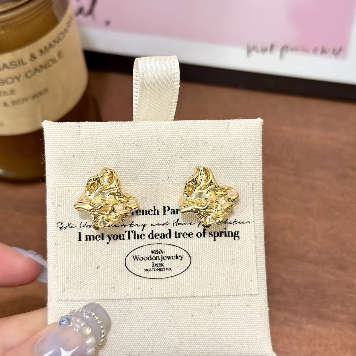 Geometric Irregular round Metal Pearl Earrings for Women 2024 Minimalist Style Personality Earrings Trendy Jewelry Gift