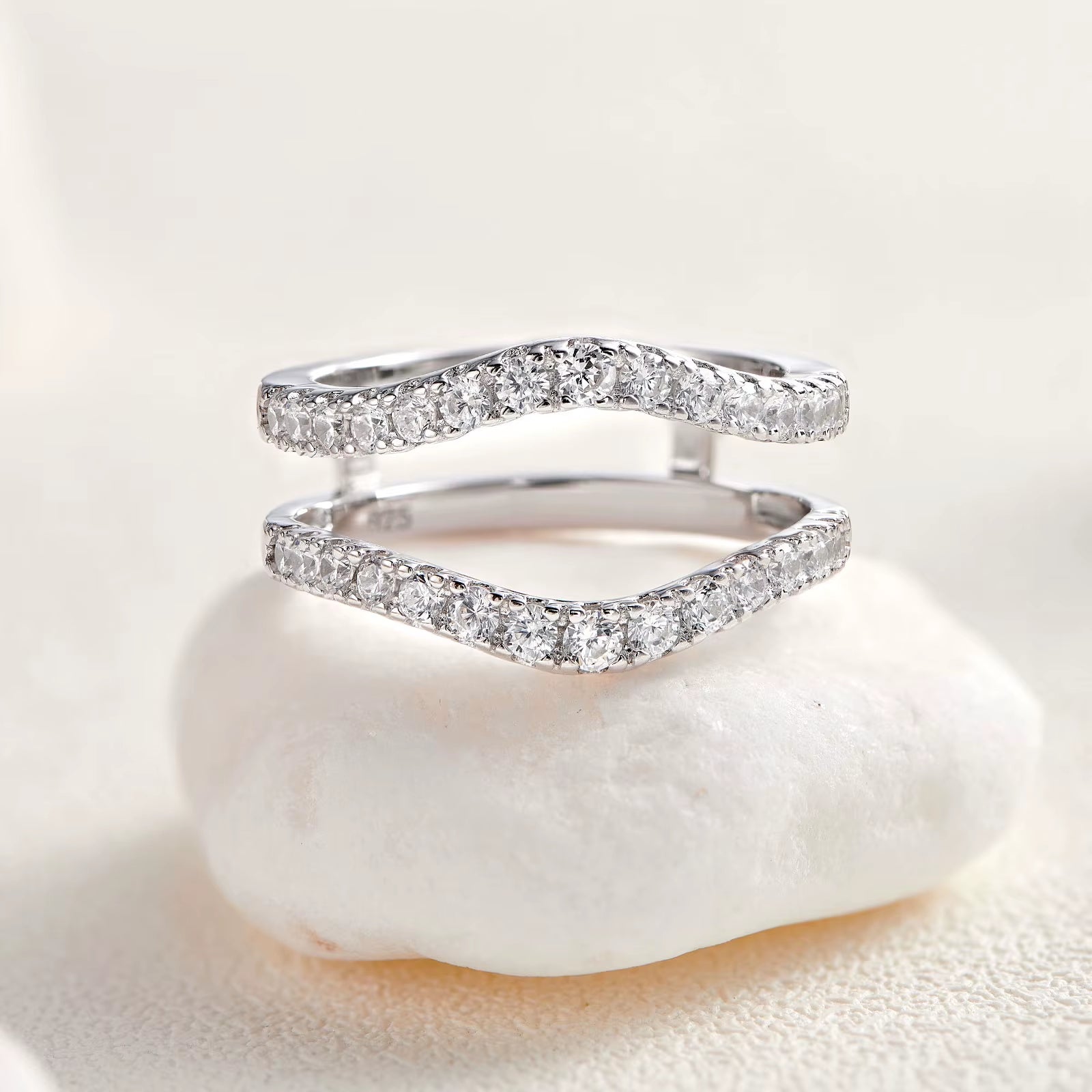 925 Sterling Silver Moissanite Rings for Women Engagement Wedding Band Simulated Diamond Jewelry Luxury Enhancer Ring
