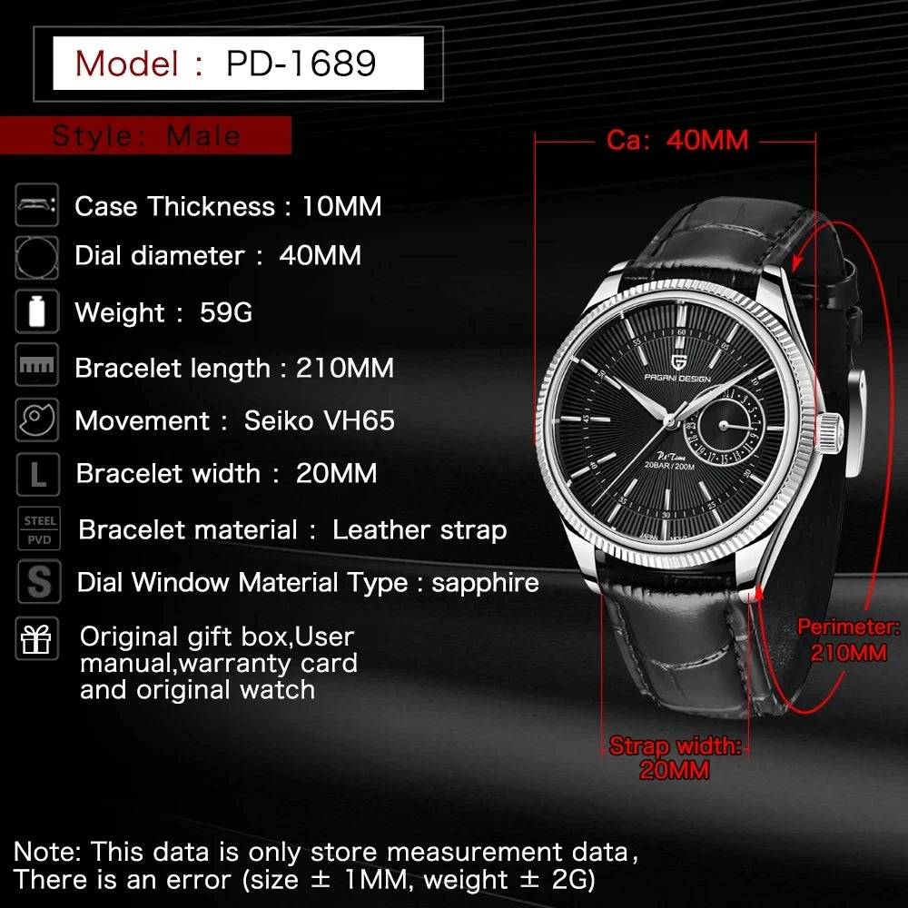 New Top Brand Men'S Quartz Watch Sapphire Glass 40Mm Automatic Watch Sports Waterproof Men'S Watch Reloj Hombre