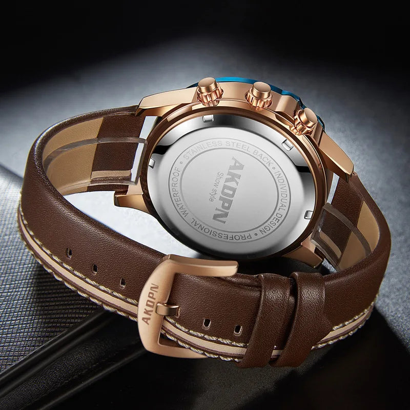 Business Casual Watch for Men Creative Men Wristwatch Unique Rotate Date Leather Strap Quartz Watch Male Military Sport Clock