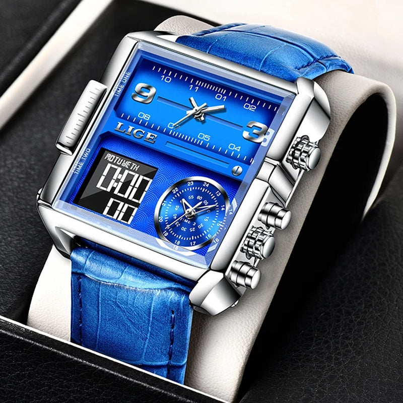 2025 Top Brand Luxury Mens Watches Square Digital Sports Quartz Wrist Watch for Men Waterproof Stopwatch Relogio Masculino
