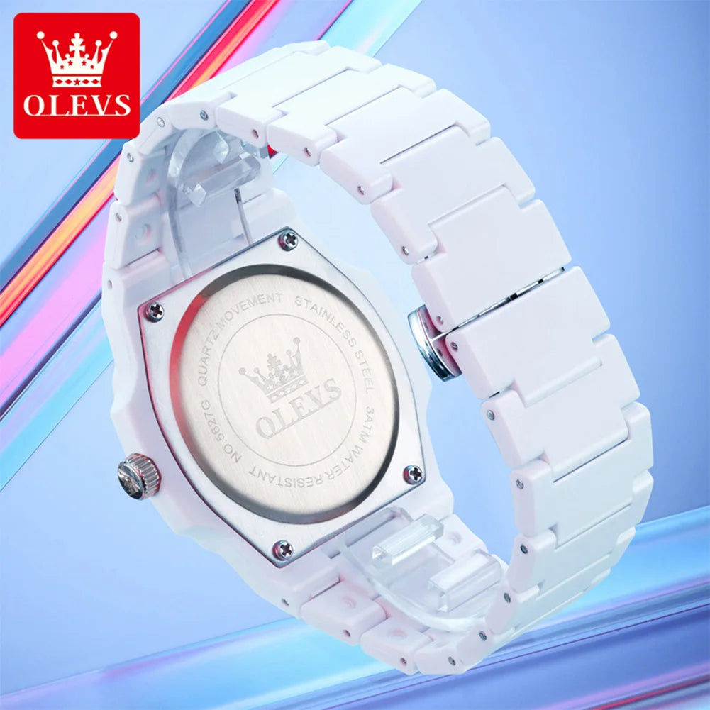 Luxury Man Wristwatch Waterproof Date Luminous Watch for Men White Resin Men'S Quartz Watches Reloj Hombre