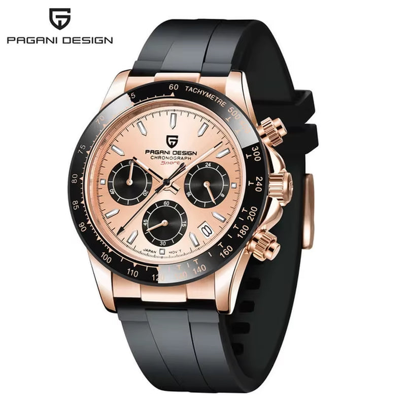 40Mm New V2 Men'S Quartz Watches Sapphire Retro Chronograph Stainless Steel Waterproof Watch Men Relogio Masculino