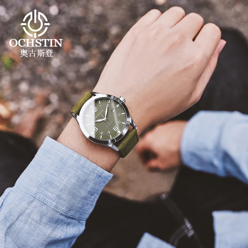 Man Mechanical Pilot Wrist Watches Luxury Self Wind Leather Mechanic Male Clock Auto Date Relogio Masculino Gift for Men