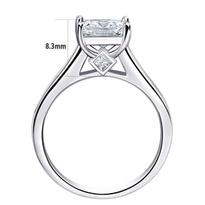 2 Pieces Classic Wedding Rings Set for Women 7*7Mm Princess Cut AAAAA Zircon 925 Sterling Silver Engagement Ring Jewelry