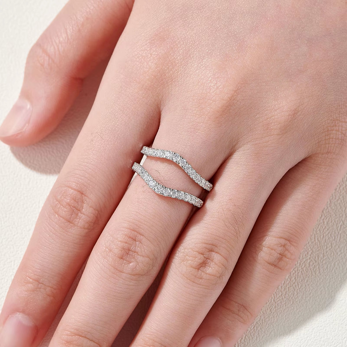 925 Sterling Silver Moissanite Rings for Women Engagement Wedding Band Simulated Diamond Jewelry Luxury Enhancer Ring