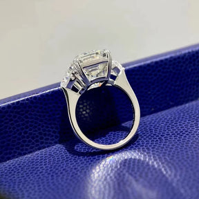 4CT Rectangular Mosonite Ring Emerald Cut Solid S925 Silver Women'S Jewelry Gift