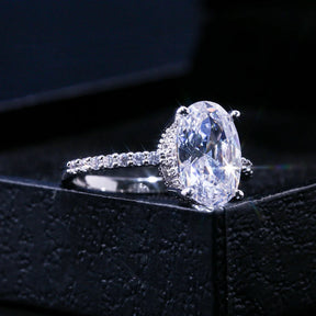 Dainty Female Rings 925 Sterling Silver AAA Oval Cubic Zircon Rings for Women Promise Love round Moissanite Wedding Jewelry