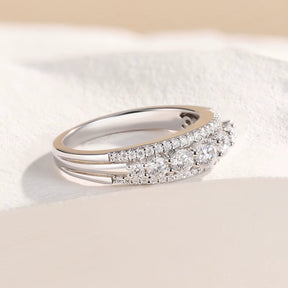 Luxury Moissanite Wedding Rings for Women Original 925 Sterling Silver Eternity Band Brilliant Engagement Ring Jewelry