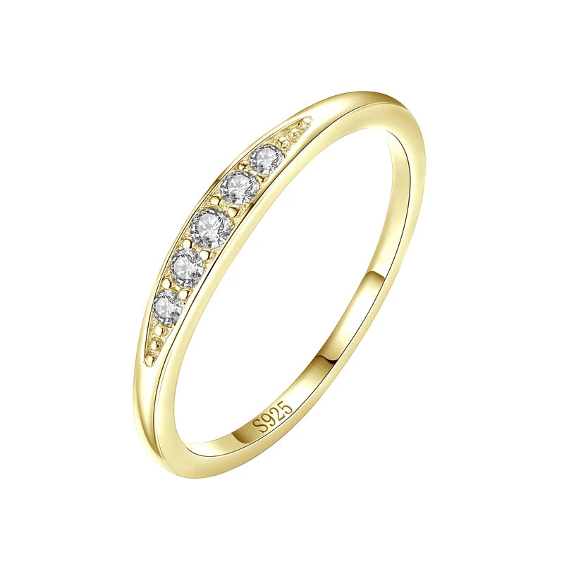 100% 925 Sterling Silver Classic Simple AAAAA Level Dazzling Zirconia Finger Rings for Women Wedding Statement Jewelry