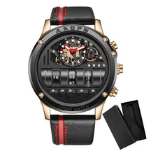 Business Casual Watch for Men Creative Men Wristwatch Unique Rotate Date Leather Strap Quartz Watch Male Military Sport Clock