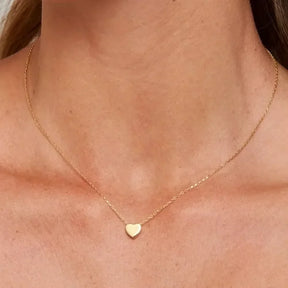 Mariasz Minimalist Gold Color Stainless Steel Heart Dainty Classic Zircon Charm anti Tarnish Chain Necklace for Women Jewelry
