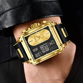LIGE New Fashion Square Digital Watch Men Casual Sports Waterproof Men'S Quartz Wristwatches FOXBOX Top Brand Luxury Chronograph