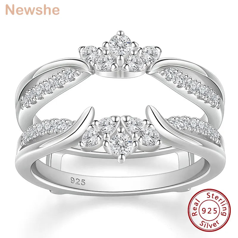 Elegant 925 Sterling Silver Moissanite Wedding Ring Enhancers for Women Adjustable Crown Engagement Quality Jewelry