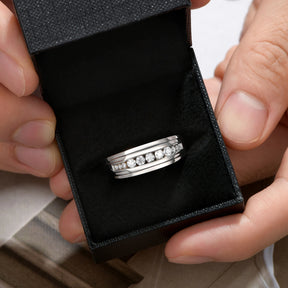 ​ Full Moissanite Wedding Band for Men 925 Sterling Silver Engagement Rings Pave round Eternity Promise Ring Size 8-12