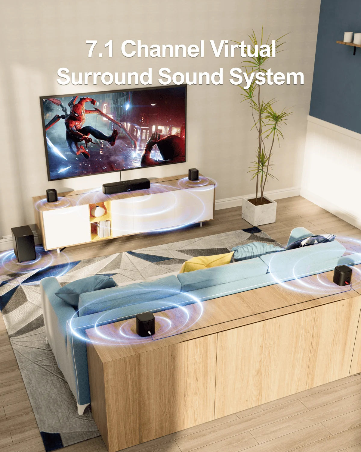 7.1ch Virtual Surround Sound bar, with Subwoofer