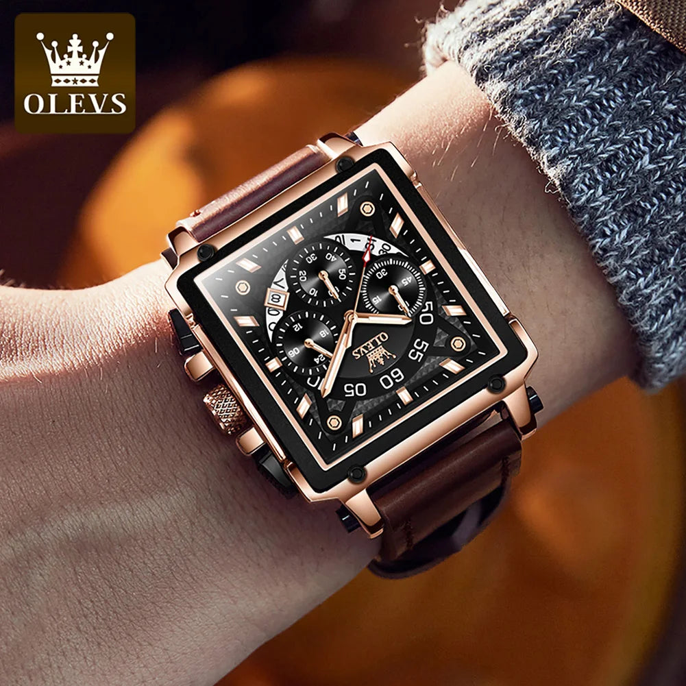 Luxury Waterproof Men's Square Quartz Watch