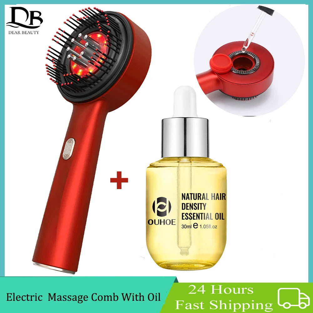 Electric Vibration Massage Comb with Hair Growth Oil