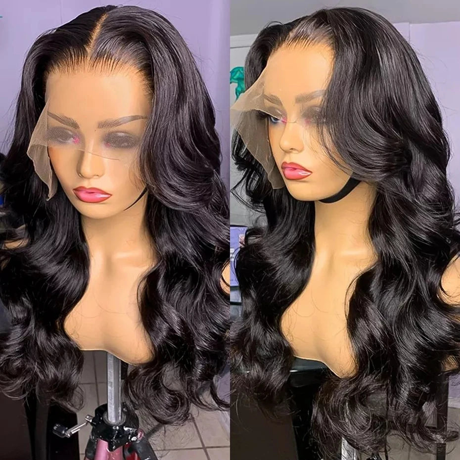 Body Wave Lace Front Wig - Transparent Brazilian Human Hair, Pre-Plucked