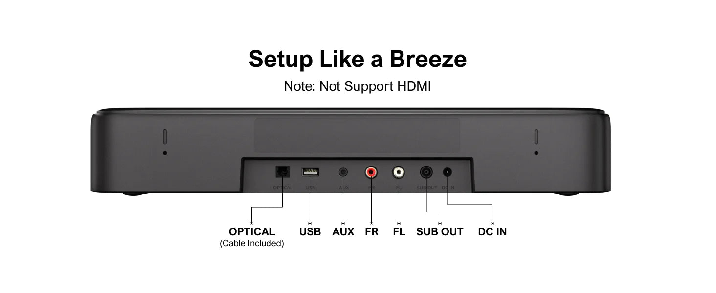 7.1ch Virtual Surround Sound bar, with Subwoofer