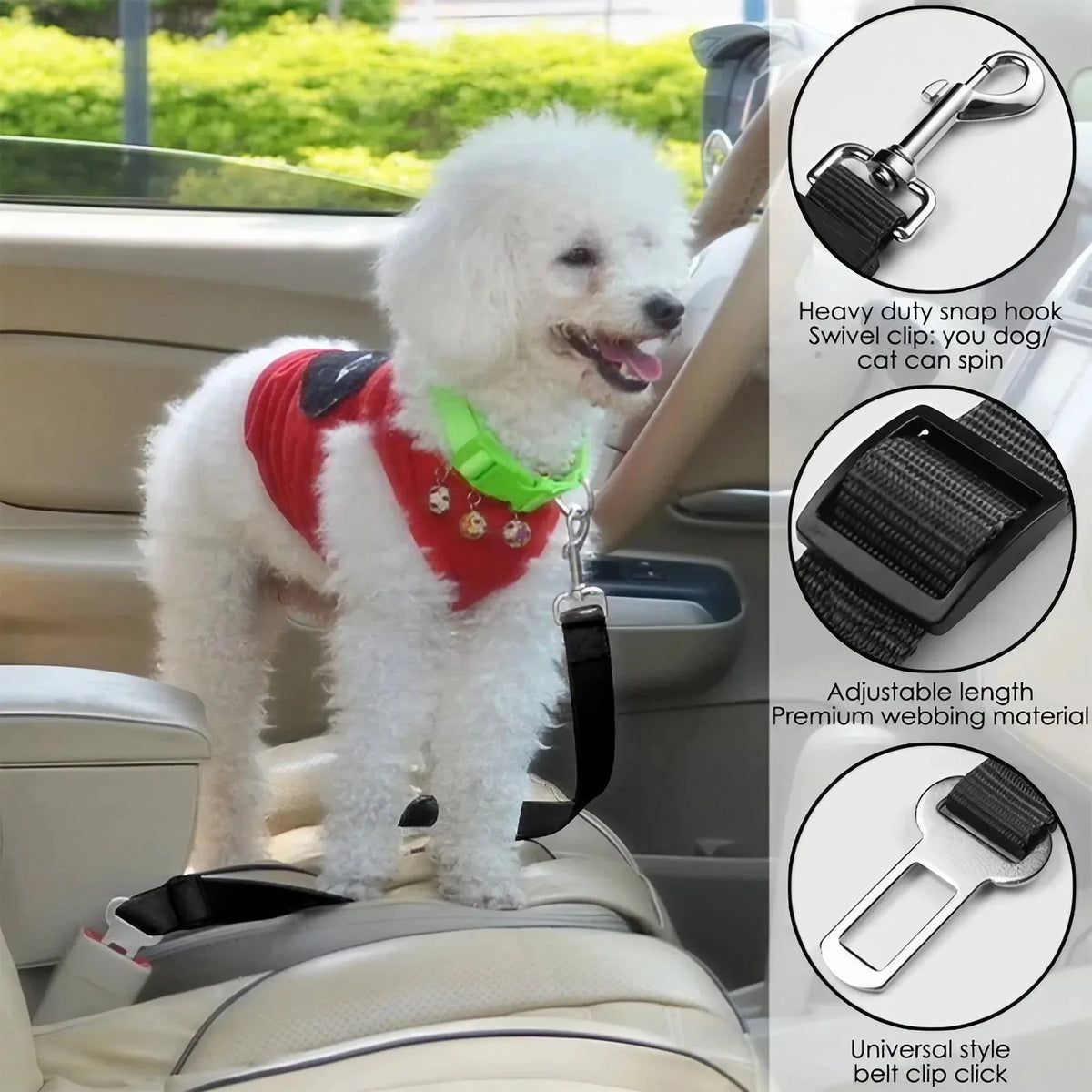 Adjustable Nylon Pet Car Seat Belt