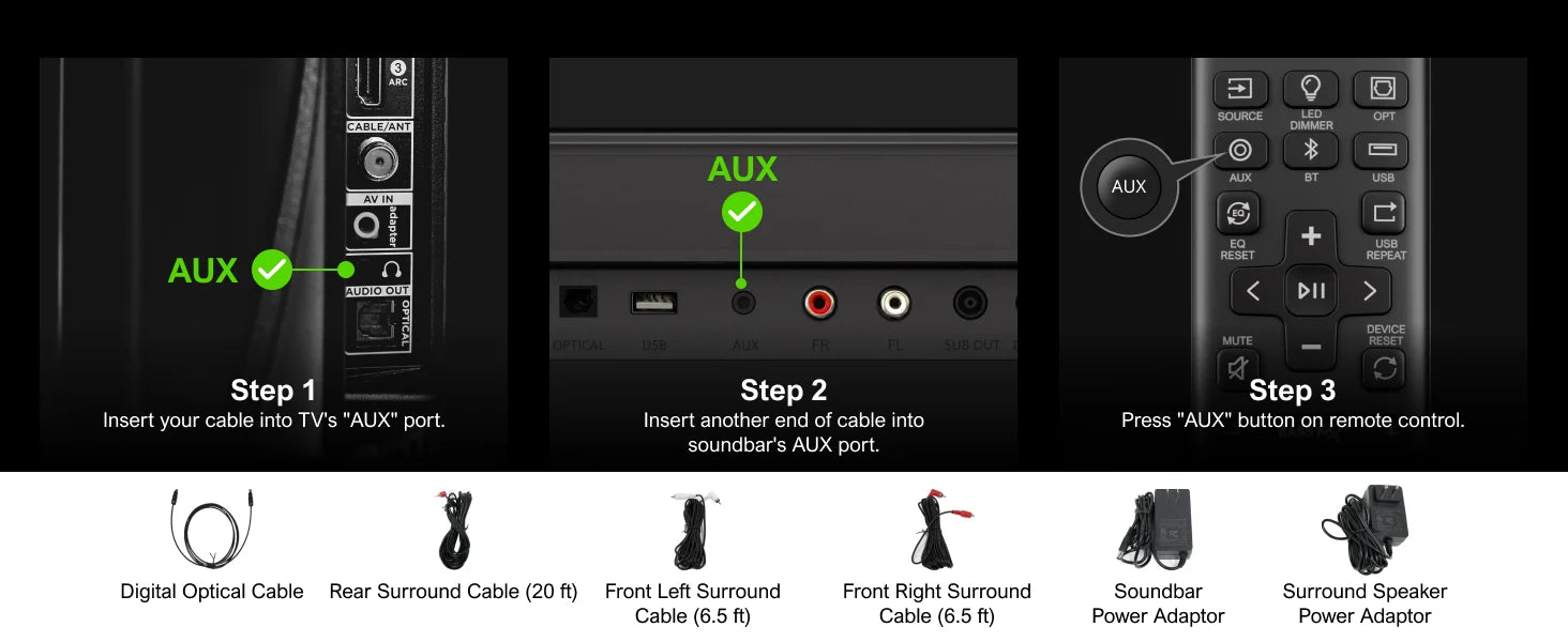 7.1ch Virtual Surround Sound bar, with Subwoofer