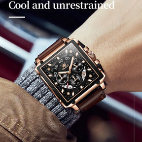 Luxury Waterproof Men's Square Quartz Watch