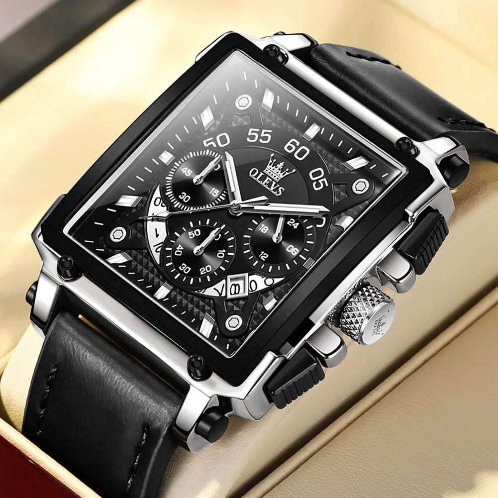 Luxury Waterproof Men's Square Quartz Watch