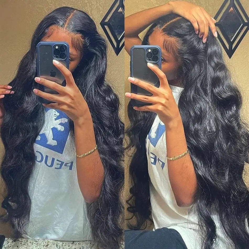 Body Wave Lace Front Wig - Transparent Brazilian Human Hair, Pre-Plucked