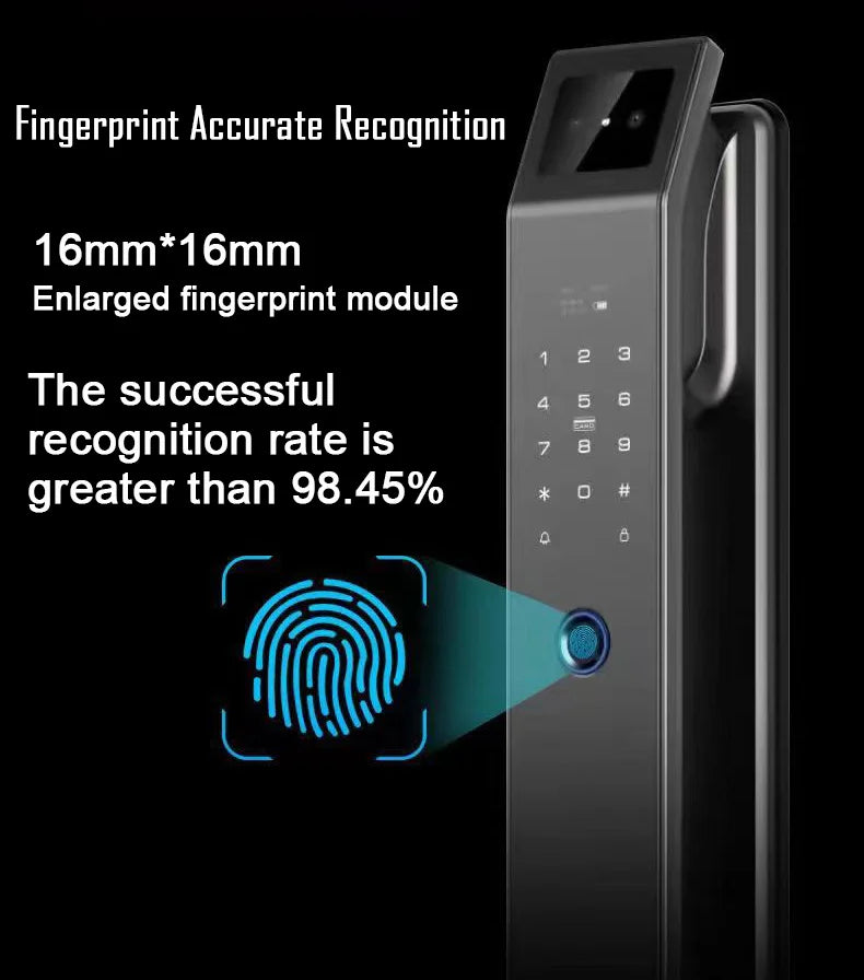 3D Face Recognition Keyless Smart Door Lock with Camera & Fingerprint Access