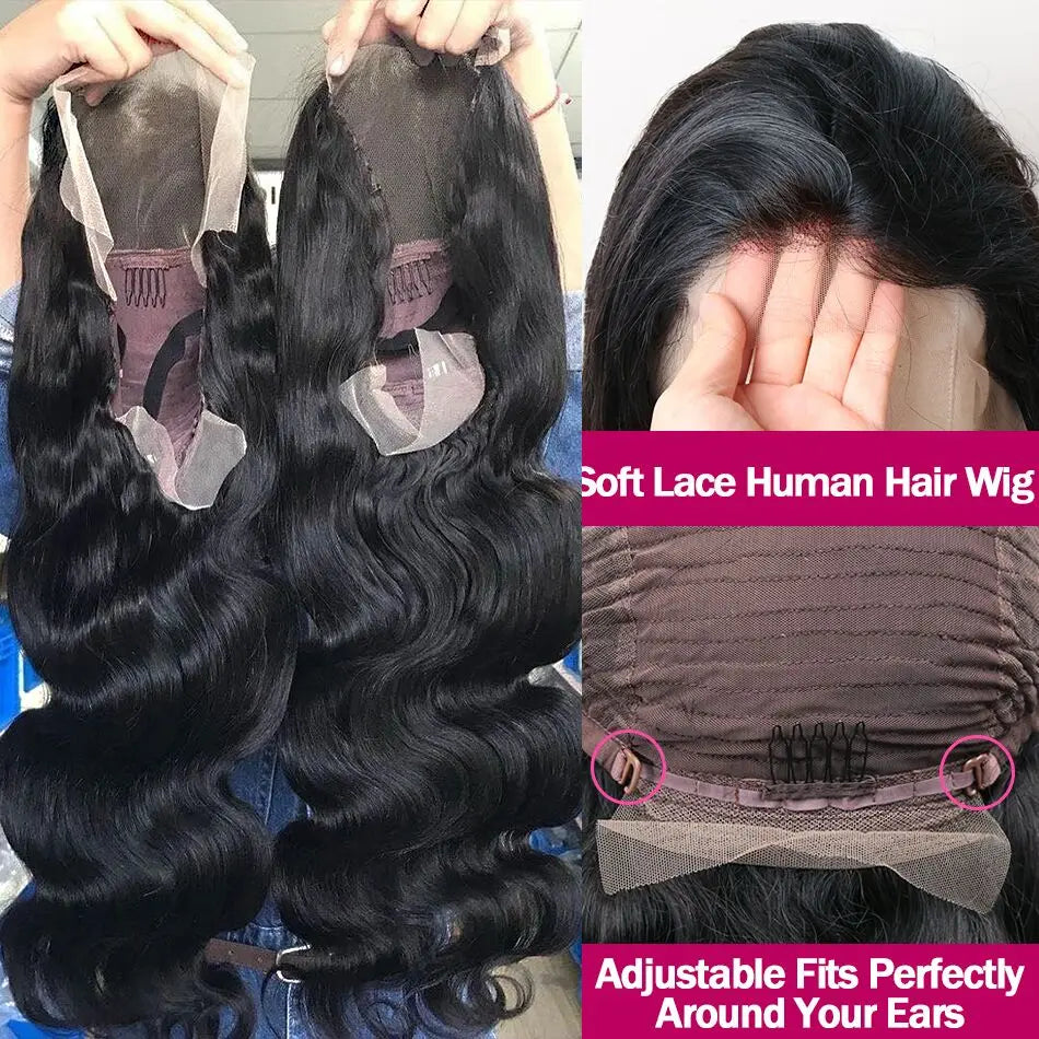 Body Wave Lace Front Wig - Transparent Brazilian Human Hair, Pre-Plucked