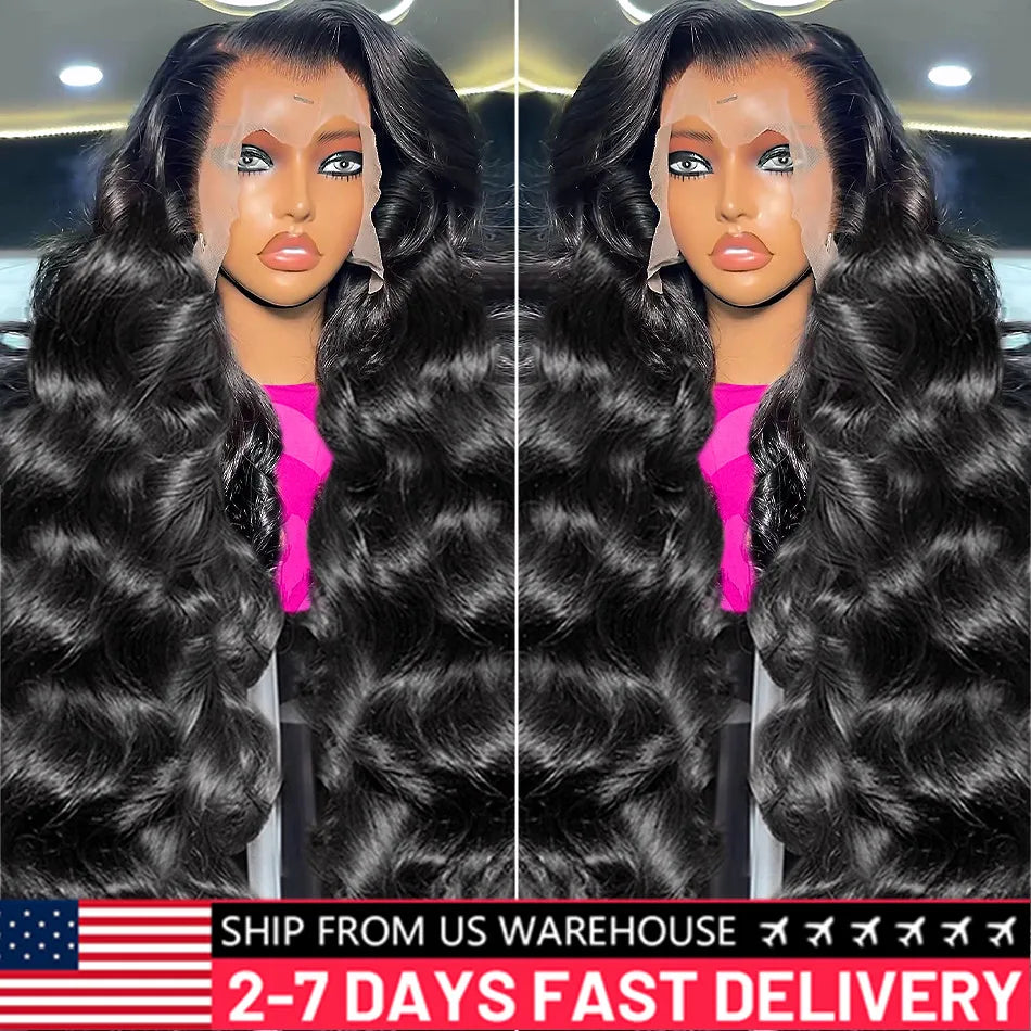 Body Wave Lace Front Wig - Transparent Brazilian Human Hair, Pre-Plucked