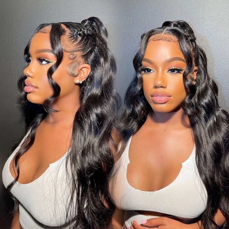 Body Wave Lace Front Wig - Transparent Brazilian Human Hair, Pre-Plucked