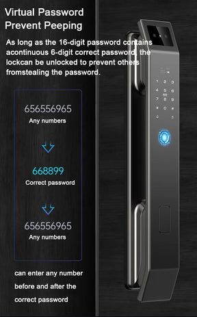 3D Face Recognition Keyless Smart Door Lock with Camera & Fingerprint Access