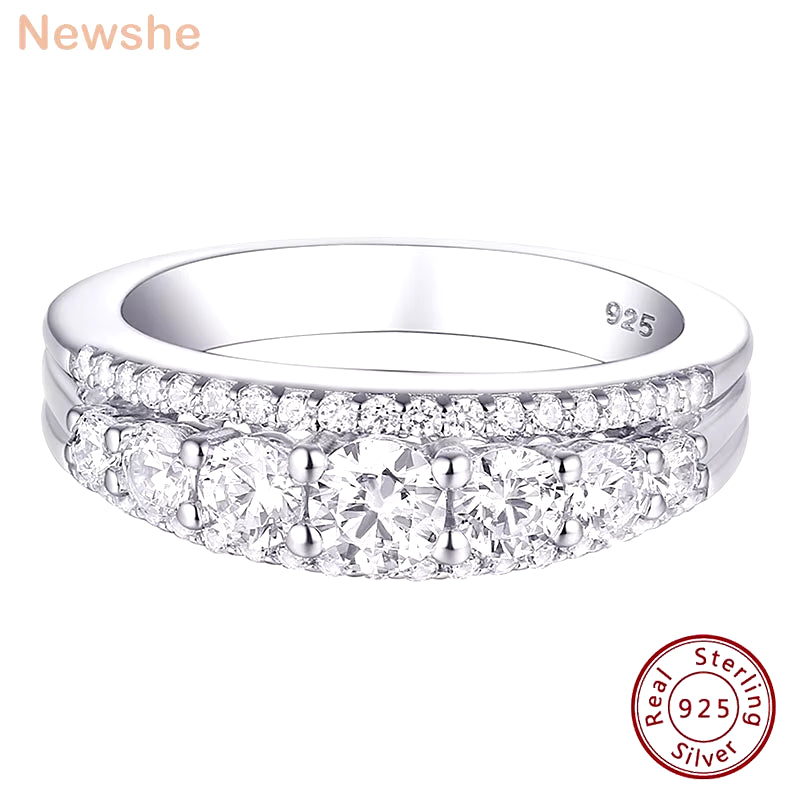 925 Sterling Silver Eternity Ring Wedding Band for Women 1.1Ct round White AAAAA Cz Size 4-13