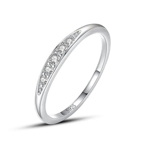 100% 925 Sterling Silver Classic Simple AAAAA Level Dazzling Zirconia Finger Rings for Women Wedding Statement Jewelry