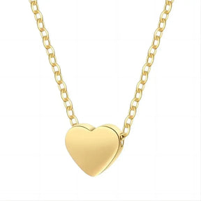 Mariasz Minimalist Gold Color Stainless Steel Heart Dainty Classic Zircon Charm anti Tarnish Chain Necklace for Women Jewelry