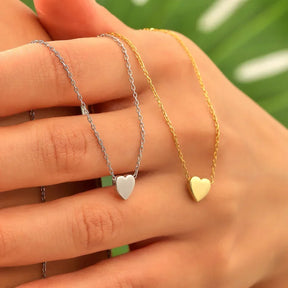 Mariasz Minimalist Gold Color Stainless Steel Heart Dainty Classic Zircon Charm anti Tarnish Chain Necklace for Women Jewelry