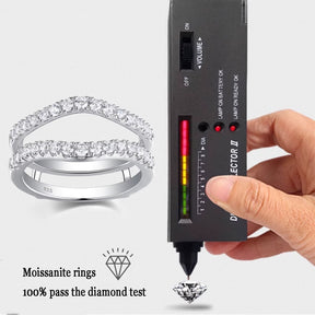 925 Sterling Silver Moissanite Rings for Women Engagement Wedding Band Simulated Diamond Jewelry Luxury Enhancer Ring