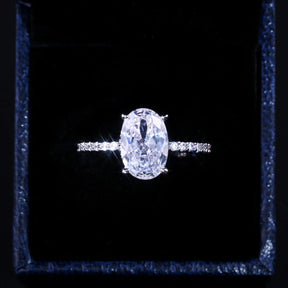 Dainty Female Rings 925 Sterling Silver AAA Oval Cubic Zircon Rings for Women Promise Love round Moissanite Wedding Jewelry