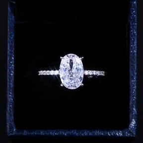 Dainty Female Rings 925 Sterling Silver AAA Oval Cubic Zircon Rings for Women Promise Love round Moissanite Wedding Jewelry