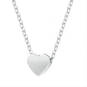 Mariasz Minimalist Gold Color Stainless Steel Heart Dainty Classic Zircon Charm anti Tarnish Chain Necklace for Women Jewelry